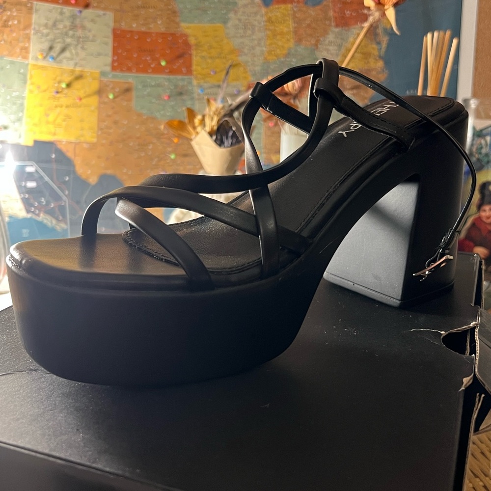 Princess Polly Black Platform Heels
